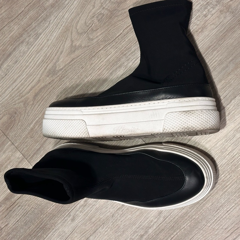 KHAITE Black and White Sock-Style Sneakers